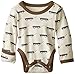 L'ovedbaby Unisex-Baby Newborn Organic Gloved-Sleeve Bodysuit, Slate Wagon, 3-6 Months