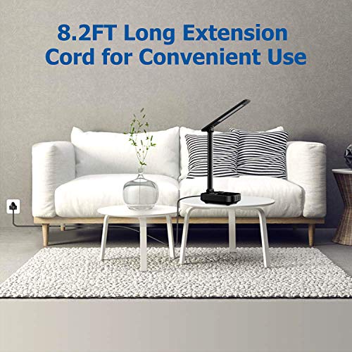 image for Yostyle LED Desk Table Lamp Light with 4 Surge Protector USB Charging 