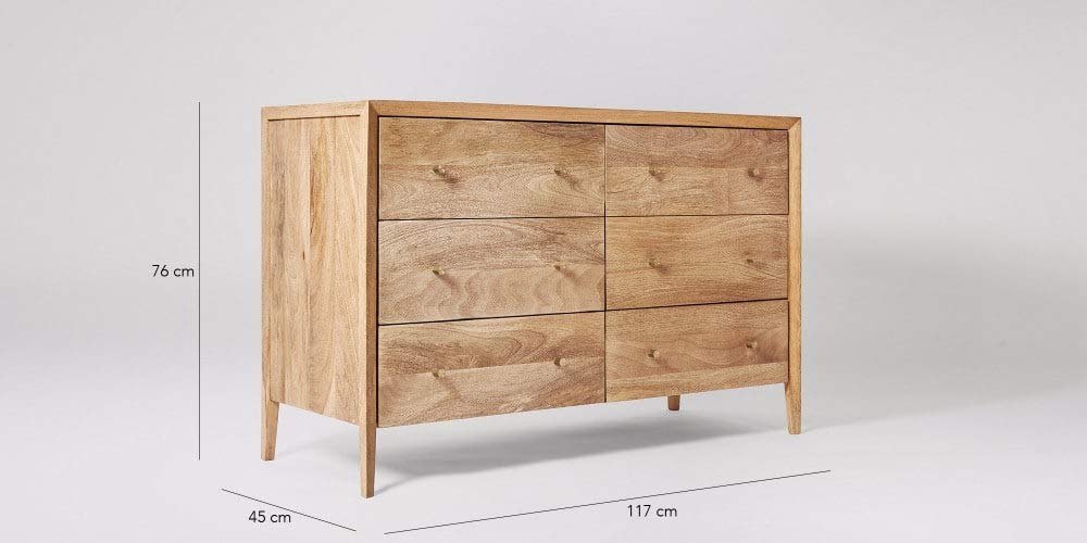 Chest Of Drawers Natural Mango Wood Brass Amazon In Home