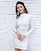 Miss ord Women's Long Sleeve High Neck Bodycon Tight Casual Mini Dress White X-Small
