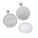 Shappy 24 Pieces 25 mm Round Glass Dome Tiles Clear Cameo with 24 Pieces Pendant Bezel Round Trays (Silver and Clear)