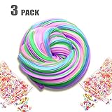 2018 Jumbo Fluffy Butter Slime Scented Therapeutic Putty with 2 Foam Kit, Pastel Floam Cloud Colorful Rainbow Slime Stress Relief Toy for Kids and Adults Soft Stretchy and Non-sticky 7 OZ.