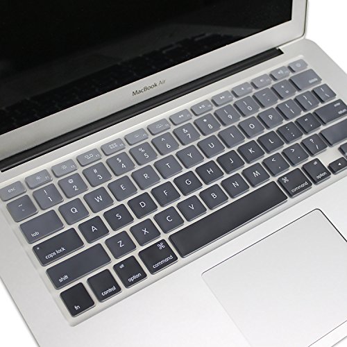 Batianda New Ombre Color Keyboard Cover Protector Silicone Skin for MacBook Air 13" MacBook Pro 13" 15" 17" (with or w/Out Retina Display) - Gradient Grey