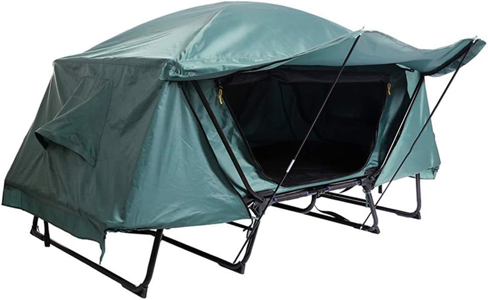GYFHMY 2-Person Portable Tent Cot Bed, Folding Elevated Waterproof Off-Ground 13 Inch Tents, Durable Aluminum Frame Compact with Carry Bag for Hiking Camping