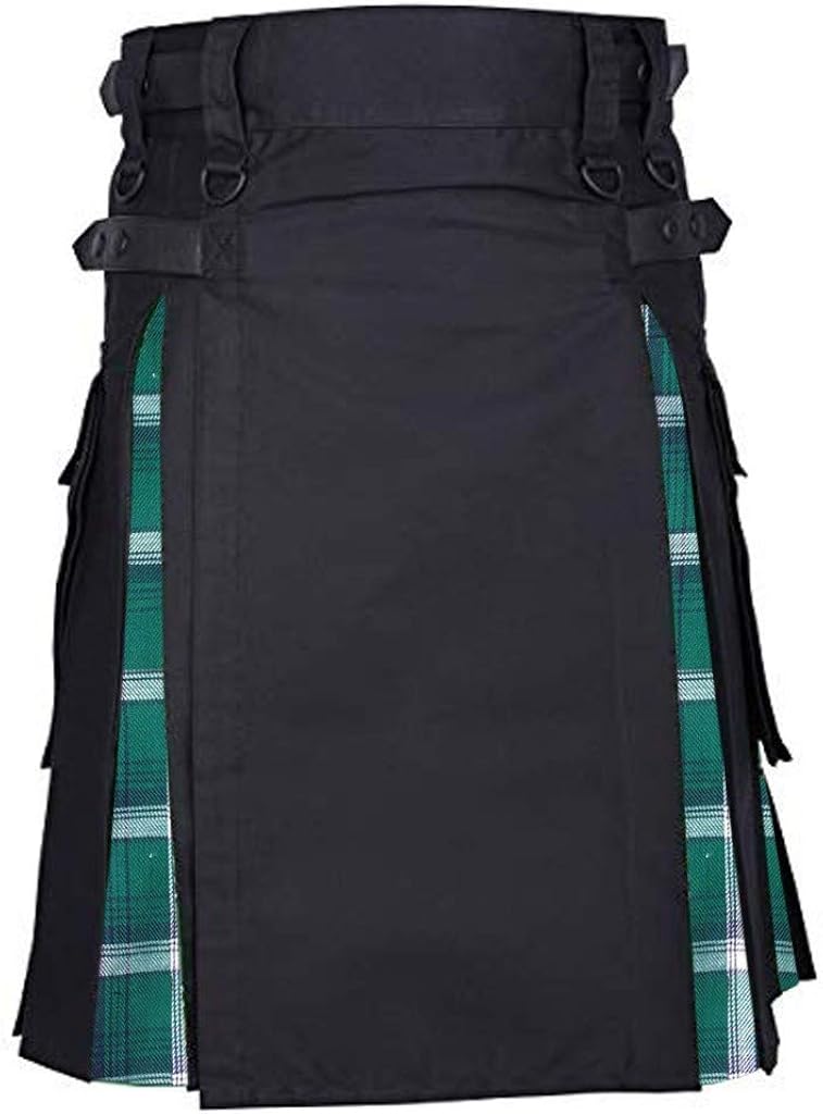 SoeHir Mens Vintage Kilt Scotland Gothic Fashion Kendo Pocket Skirts Pants