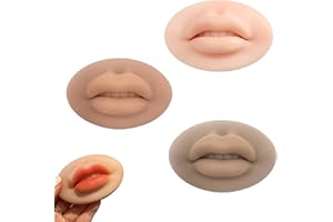 HIPIFANS 3 Pieces Mixed 3D Tattoo Practice Lips Module, Open Mouth with Teeth, Soft Silicone Realistic Tattoo Fake Skin, Microblading Practice Skin for Semi Permanent Make Up Supplies