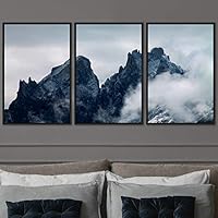 3 Piece Framed Canvas Wall Art Snow Mountain Landscape Canvas Prints Home Artwork Decoration for Living Room,Bedroom - 16