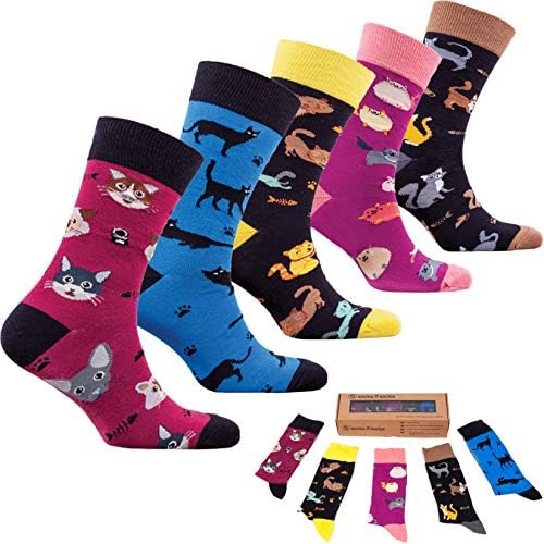 socks n socksMens 5pair Luxury Colorful Cotton Fun Novelty Dress Socks Gift Box