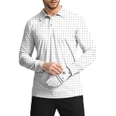 Men's Polo Shirt Long Sleeve Golf Shirts Lightweight UPF 50+ Sun Protection Cool Shirts for Men Work Fishing Outdoor