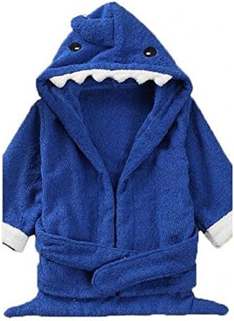 Yunsenshop Baby Girls & Boys Hooded Animal Bathrobe Robes Bath Towel Super Soft Dark Blue Shark