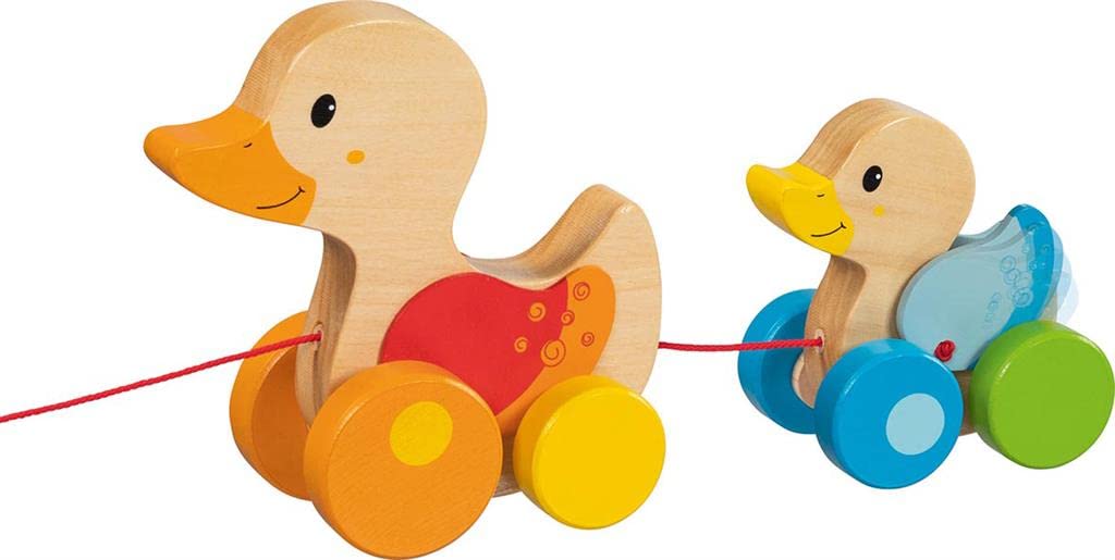 Goki - Duckling Family, Drag Rope Cars, Multi-Colour (54879)