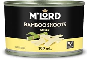 M'Lord Sliced Bamboo Shoots | Canned Asian Vegetable | High Fibre & Low Calorie | Stir Fry, Curry & Salads | 199g