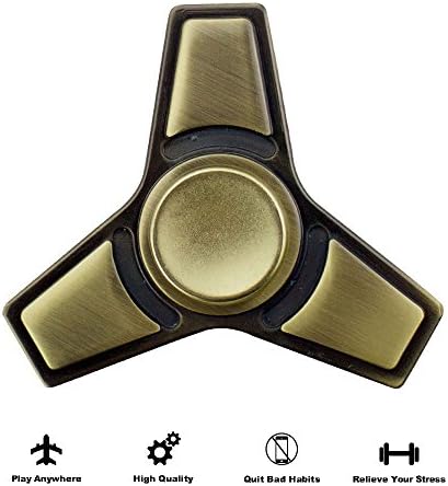 Spinner Fidget,ATIVI Metal Fidget Hand Spinner Ceramic Bearing High Speed Tri-Spinner Fidget Finger Spinner Toy Stress Reducer Perfect for ADD,ADHD,Anxiety and Autism Adults or Kids,Bronze
