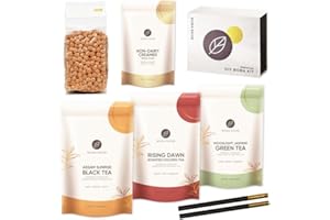 Boba Snob Boba Tea Making Kit, Bubble Tea Kit with Boba Gift Set, Boba Tea Maker Kit with Premium Loose Leaf Teas, Tumbler, Two Stainless Steel Boba Straws, Teaspoon, and Tapioca Boba Pearls (Medium)