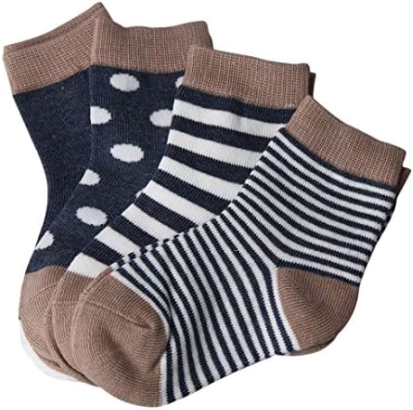 TRENDINAO 4 Pairs Newborn Kids Boys Girls Cotton Soft Socks For 0-3 Years