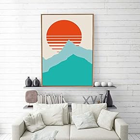 Framed Home Artwork Simple Style Sunset for Living Room Bedroom