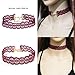 Tpocean 16Pcs Tatto Boho Black Lace Choker Gold Chain Red Colorful Tassels Velvet Necklaces Choker with Pendant Set Adjustable for Women Girls