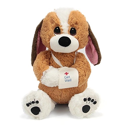 Melancholy Mel, Adorable 10 Inch Get Well Plush Dog - Hospital Present - Cheer Up Feel Better Stuffed Puppy