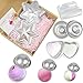Habbi Metal Bath Bomb Molds Set 43pcs Bath Bomb Mold Kit Including 3 Size 6 Hemispheres 2 Star 2 Heart Shape 2 Donut 30 Heat Shrink Bags for DIY Bath Bomb Making Supplies Kit