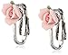 1928 Jewelry Women's Bridal Porcelain Rose Clip On Earrings