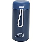 Simcat 9 oz Small Stainless Steel Vacuum Insulated Water Bottle with Silicone Handle and Leakproof Lid, Cold and Hot Drinks, for Travel, Gym, Camping and Hiking (Dark blue)