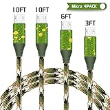 Juzihao Micro USB Cable [4-Pack 10ft 10ft 6ft 3ft] Premium Nylon Braided Android Charger USB to Micro USB Charging Cable for Samsung, Kindle, HTC, Nexus, LG, Sony, Nokia, Xbox, PS4, Smartphones & More