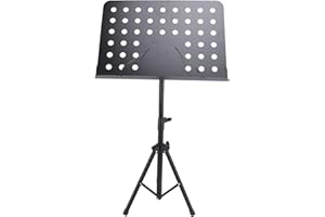 SustVita Professional Music Stand with 180 Degree Tilting Tray for Orchestra and Travel, Foldable Music Stand with Carrying B