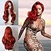 DINIFER® wig Jessica Rabbit Ariel Wigs Daily Wear Hair Copper Red Wig Extension Female Cartoon Character Halloween Masquerade Playing Game Big Wave Wig