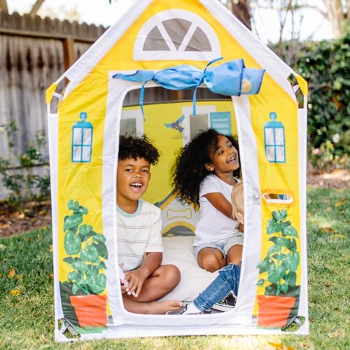 Melissa & Doug Cozy Cottage Fabric Play Tent and Storage Tote, Yellow