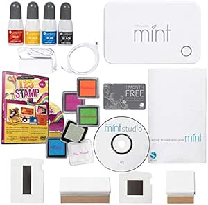 Silhouette Mint Stamp Machine Stamper Bundle with 123 Stamps Instructional DVD and Megan Elizabeth Ink Edgerz