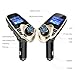 Nulaxy Bluetooth Car FM Transmitter Audio Adapter Receiver Wireless Handsfree Voltmeter Car Kit TF Card AUX USB 1.44 Display (Golden)