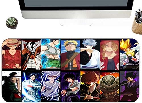 Gaming Mouse Pads,Anime One Piece Dragon Ball Gintama Non-Slip Rubber Base Stitched Edges Large Extended Size D