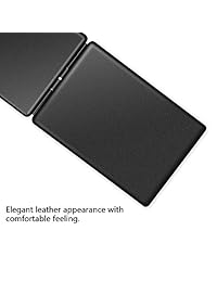 Sounwill Teclado plegable, teclado portátil inalámbrico con soporte de soporte, tamaño de bolsillo, ultra delgado, teclado plegable de cuero premium compatible con iOS Windows Android Smartphone, Tablet, ordenador portátil