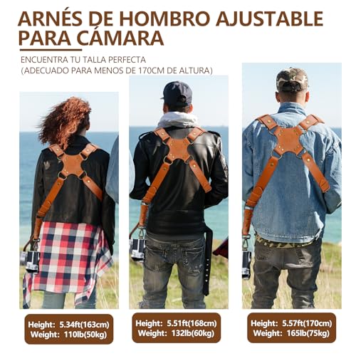 4J LEDR Photo Camera Strap, Professional Photographic Camera Strap for Photographic Camera, Multiple Camera Equipment for Dslr/Slr Strap, Small, Tan