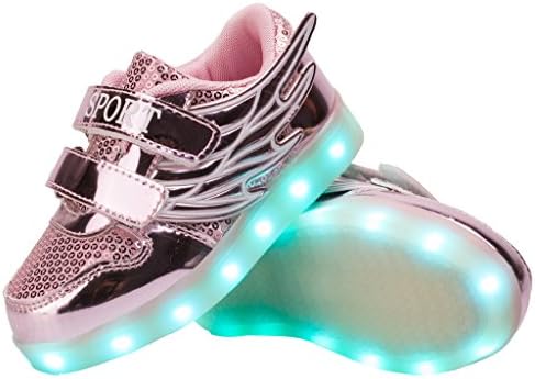 KolHit Kids Winged LED Color Changing Metallic Light-Up Shoes(Toddler/Little Kid/Big Kid)