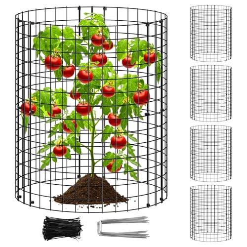 15Pcs Plants Protector from Animals 13.7inch Metal Mesh Plants Cages to Keep Animals Out Rustproof Garden Protection Covers for Indoor Outdoor Garden ZJMCAJY(Blackish Green,15)