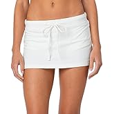 NUFIWI Women Y2k Tie Waist Mini Skirts Mid Waist Bodycon Micro Skorts Stretchy Side Slit Pencil Short Skirt with Shorts