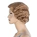 STfantasy 20S Finger Wave Wig Flapper Curly Synthetic Hair for Women 1920s Cosplay Costume Halloween Party Daily Everyday Wear (Ash Brown)