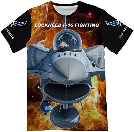 Personalized USAF Air Force F-16 Fighting Falcon T-Shirt for Mens 3D Allover Printed Military Lover Short Sleeve Top Tees