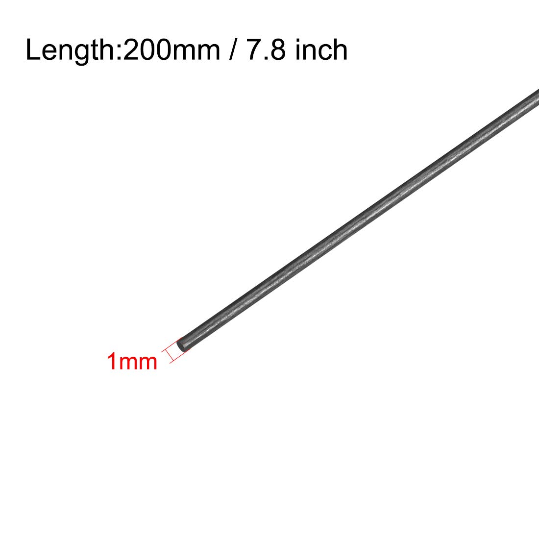 200mm 7.8 inch uxcell 8mm Carbon Fiber Bar For RC Airplane Matte Pole US 2pcs