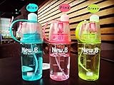 Yapping 400ML Outdoor Sports Plastic Cup Spray Water Bottle Summer Students Personality Kettle (400ML-Blue)