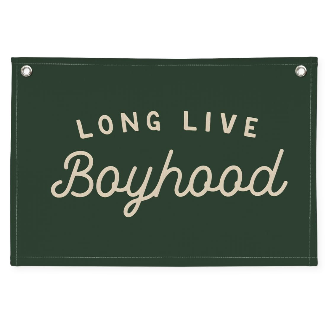 Photo 1 of XYDEG Olive Green Long Live Boyhood Banner Boy Room Decor,Nursery Playroom Wall Decor for Bedroom Living Room Dorm Toddler Decorations Teen Boy Room Decor Kid Banner Wall Hanging Flag Linen 30x20