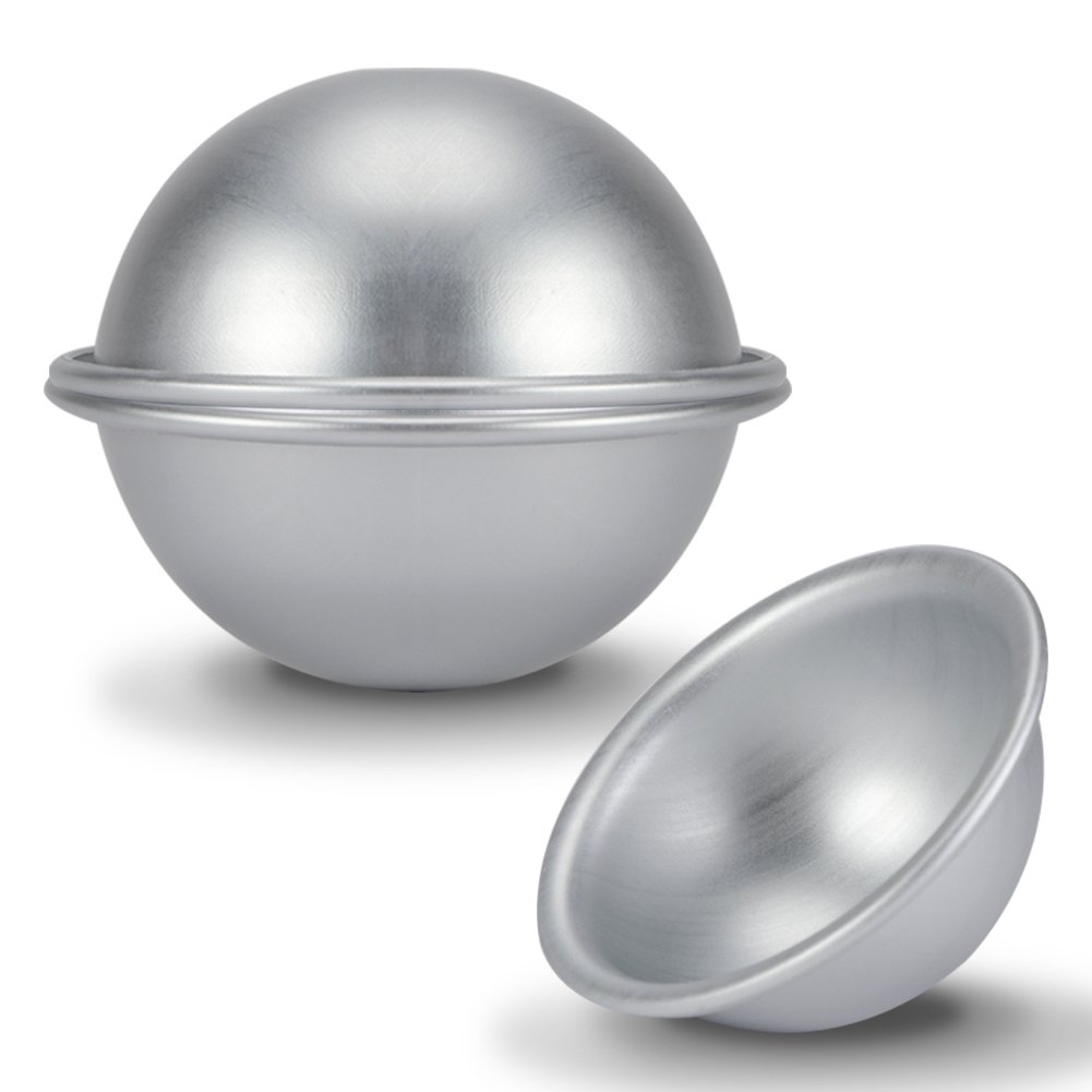 Fdit 9Cm Half-Spheres Cake Mold Aluminum Reusable Hemisphere Cake Stove Bikini Cake Mold Dessert Pudding