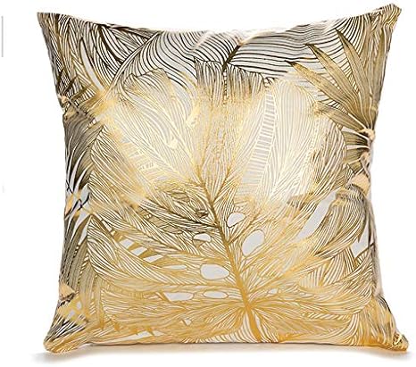 Cnealve Funda de Almohada de Oro, Funda de Almohada Pintado en Blanco y