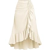 SHENHE Women's Plus Size Western Skirt High Low Ruffle Hem Asymmetrical Renaissance Retro Skirt