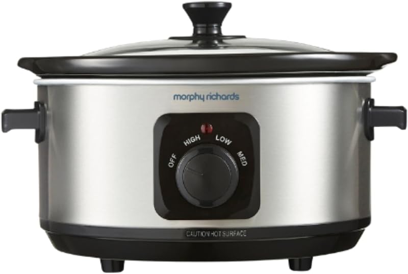 Morphy Richards 3.5L Stainless Steel Slow Cooker with 3 Heat Settings