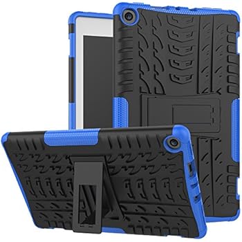 MAOMI Amazon Fire 8 (2017/2018 Release) Case,[Kickstand Feature],Shock-Absorption/High Impact Resistant Heavy Duty Armor Defender Case for Kindle fire HD 8 7th/8th (Blue)