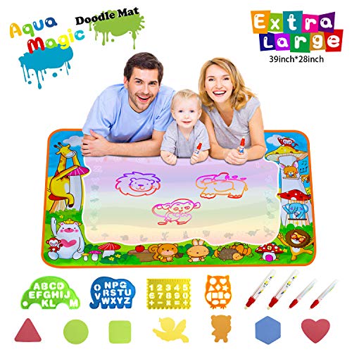 weird tails Water Doodle Mat for Kids - Animal Aqua Magic Drawing Toys - Coloring Painting Educational Writing Mats The Best Gift for Boys and Girls Age 2 3 4 5 6