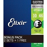 Elixir 010-.046 #19052 BonusPack (2+1FREE) Electric Guitar Strings, 2 Sets + 1 Bonus Pack