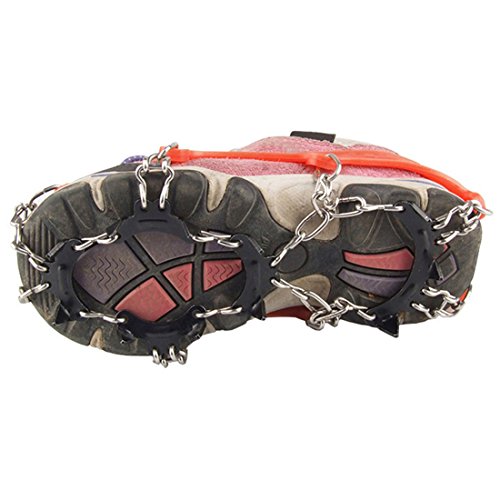 Freahap 11 Teeth Ice Claws Crampons Anti Slip Traction Cleats for Kids with Carry Bag